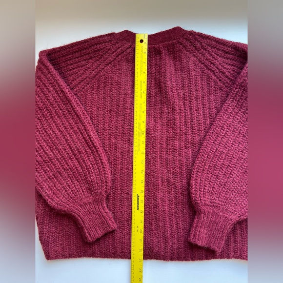 Sezane Burgundy Basile Knit Cardigan M - Picture 3 of 8